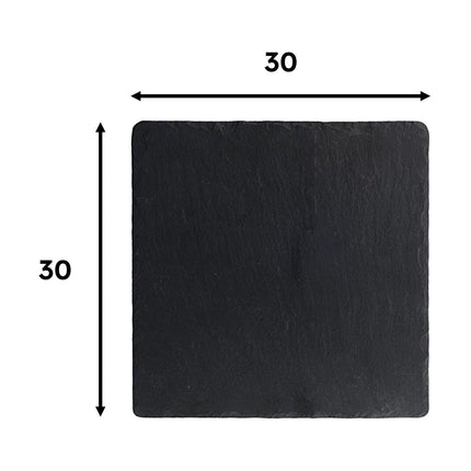 Ilsa Piano Quadrato Ardesia Nero Impermeabile Piatto Da Esposizione Horeca Elegante 30x30 cm Ilsa