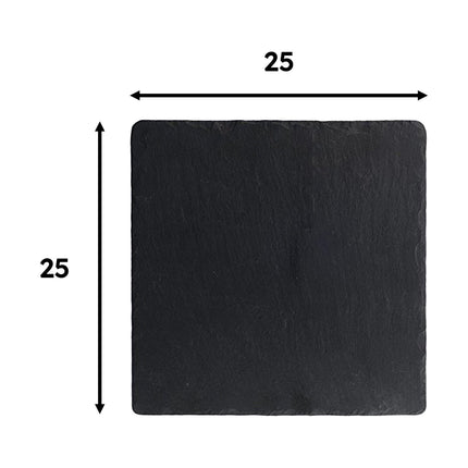 Ilsa Piano Quadrato Ardesia Nero Impermeabile Piatto Da Esposizione Horeca Elegante 25x25 cm Ilsa