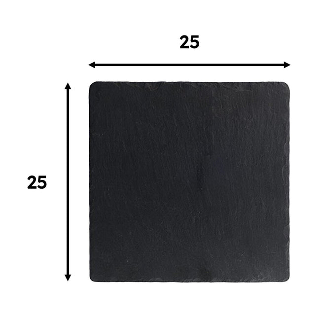 Ilsa Piano Quadrato Ardesia Nero Impermeabile Piatto Da Esposizione Horeca Elegante 25x25 cm Ilsa