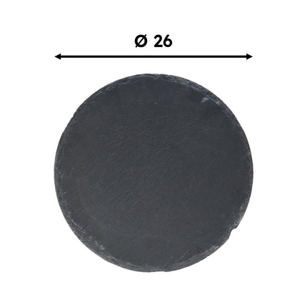 Ilsa Piano Tondo In Ardesia Nero Impermeabile Piatto Da Esposizione Horeca Elegante