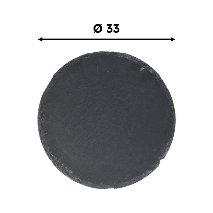 Ilsa Piano Tondo In Ardesia Nero Impermeabile Piatto Da Esposizione Horeca Elegante