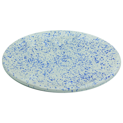 Benegiamo Piatto Piano Pizza Largo Grande Bianco Chiazzato Da Ø 32,5 Cm Terracotta