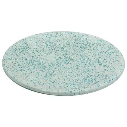 Benegiamo Piatto Piano Pizza Largo Grande Bianco Chiazzato Da Ø 32,5 Cm Terracotta