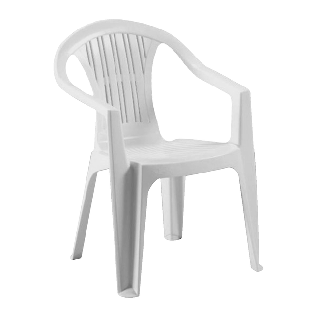 Bica Poltrona Sedia Di Plastica Grande Da Giardino Esterni 56×54×79H cm Impilabile Bianco Bica
