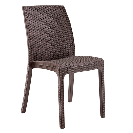 Poltrona Sedia di Plastica Grande da Giardino Esterni 56×54×79h cm Rattan