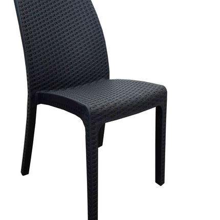 Poltrona Sedia di Plastica Grande da Giardino Esterni 56×54×79h cm Rattan