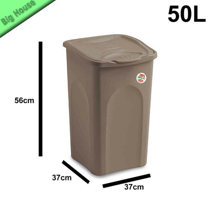 Porta Biancheria In Plastica Con Coperchio Cesto Per Panni Sporchi 25-50 L