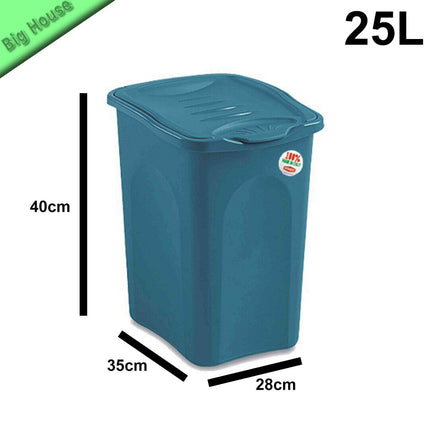 Porta Biancheria In Plastica Con Coperchio Cesto Per Panni Sporchi 25-50 L