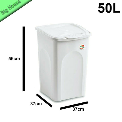Porta Biancheria In Plastica Con Coperchio Cesto Per Panni Sporchi 25-50 L