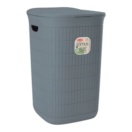 Portabiancheria Domus 50 L Plastica Riciclata con Coperchio Made in Italy Smoky Blue Stefanplast