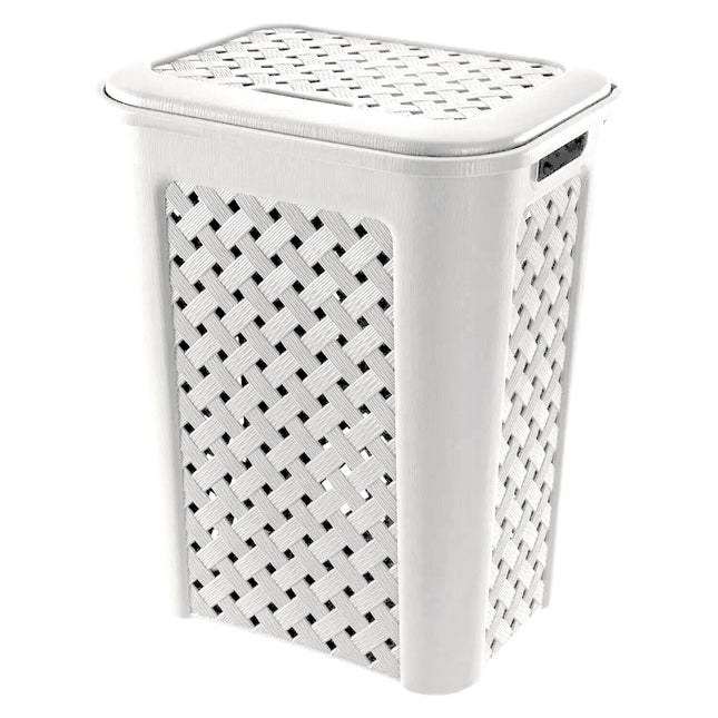 Portabiancheria Con Coperchio Arianna In Plastica Bagno Per Panni Sporchi Abiti Bianco Tontarelli
