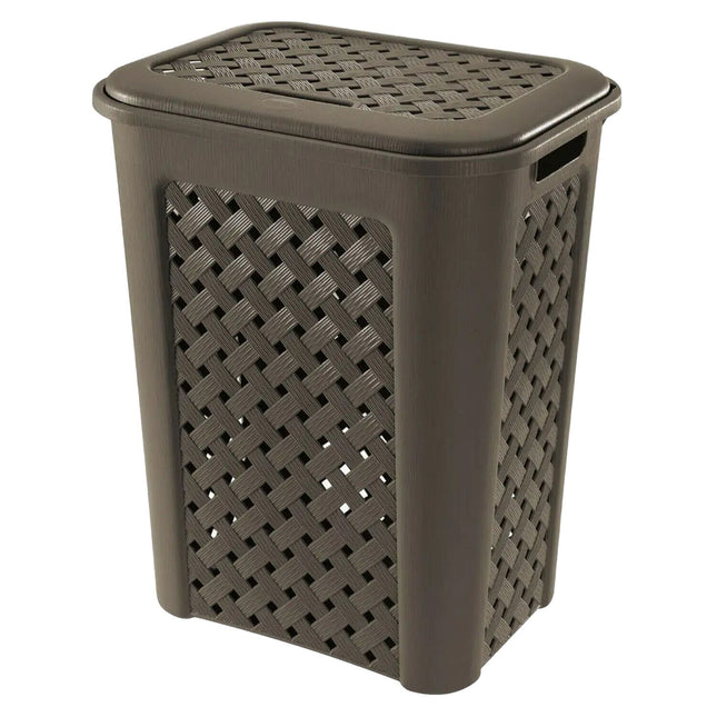Portabiancheria Con Coperchio Arianna In Plastica Bagno Per Panni Sporchi Abiti WENGE Tontarelli