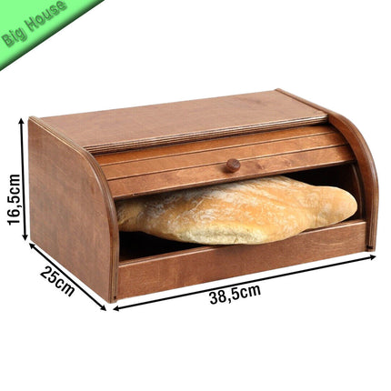 Portapane In Legno Apertura A Serrandina Cucina Pane Mobile Per Pane Paniere