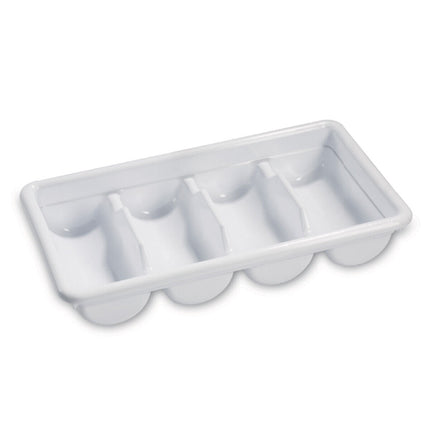Giganplast Portaposate Porta Posate Self-Service E Coperchio In Plastica Bianco 4 Scomparti