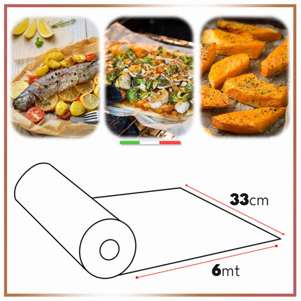 Rotolo Carta Forno Antiaderente Resistente Varie Misure Domestico Professionale