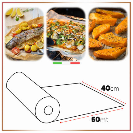 Rotolo Carta Forno Antiaderente Resistente Varie Misure Domestico Professionale