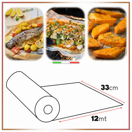 Rotolo Carta Forno Antiaderente Resistente Varie Misure Domestico Professionale