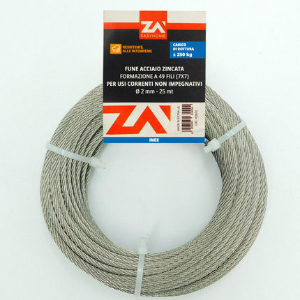 Rotolo Cavo Corda Metallica Metallo Fune Acciaio Inox Inossidabile Anti-Ruggine