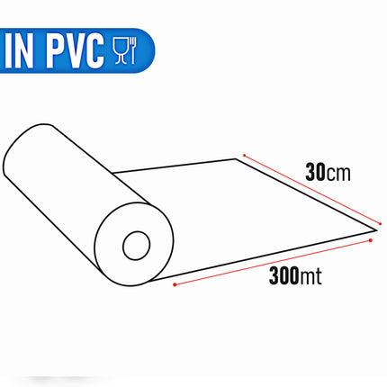 Rotolo Pellicola Alimenti Trasparente Pvc Resistente Aderente Varie Misure
