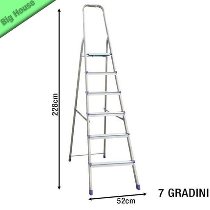 Sicos Scala Allungabile In Alluminio 5-6-7-8 Gradini Portata 120Kg Domina Originale