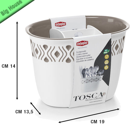 Scolaposate Grande Da Cucina Tosca Portaposate Scola Acqua Posate 4 Separatori