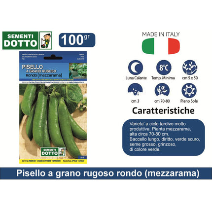 Sementi Dotto Professionali: Semi da Orto Alta Germinazione | Scegli Varietà e Formato Risparmio Pisello Rondo 1 2 Rama Sementi Dotto