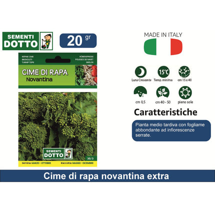 Sementi Dotto Professionali: Semi da Orto Alta Germinazione | Scegli Varietà e Formato Risparmio Cime Di Rapa Novantina Sementi Dotto
