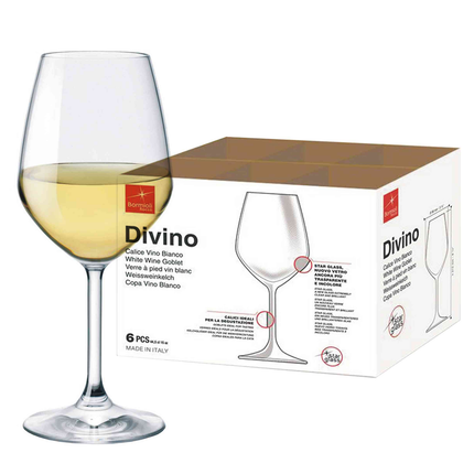 Bormioli Calice Divino Per Vino Bianco (Confezione Da 6 Pezzi, Cl. 44,5): Esalta Ogni Sorso