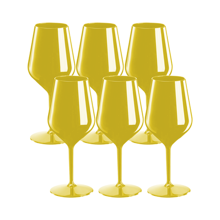 Goldplast Set 6 Calici Vino Spumante Tritan Colorati Aperitivi Rinfresco Compleanno 470Ml