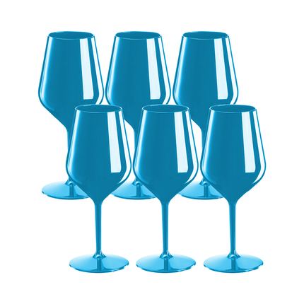 Goldplast Set 6 Calici Vino Spumante Tritan Colorati Aperitivi Rinfresco Compleanno 470Ml