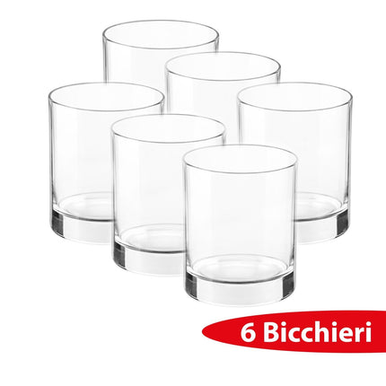Bormioli Set Bicchieri Cortina 25,5 Cl - 3/6 Pezzi Eleganti Bicchieri In Vetro Acqua