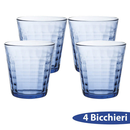 Set Bicchieri Prisme 17 CL 4/8 Pezzi Vetro Blu Marine Elegante per Acqua Bibite