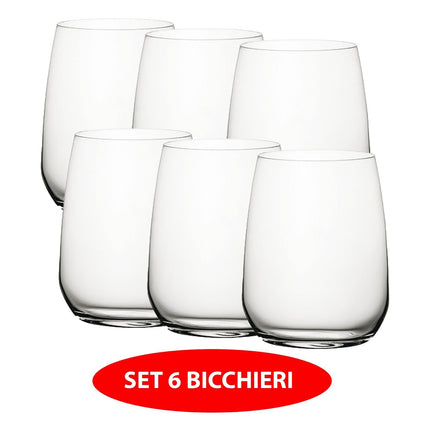 Set Bicchieri in Cristallo Restaurant 43 CL  3/6 Pezzi Ideali per Acqua e Bibite
