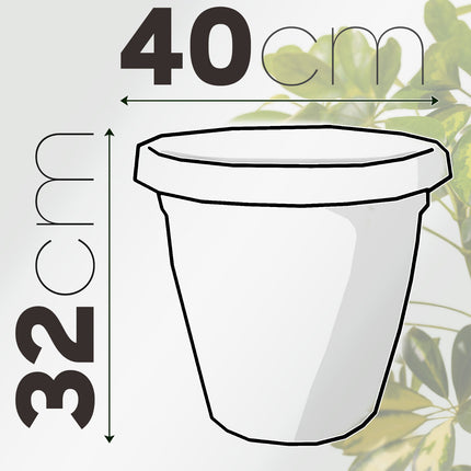 Set Vaso Verona con Sottovaso e Terriccio Plastica per Giardino Interno Esterno