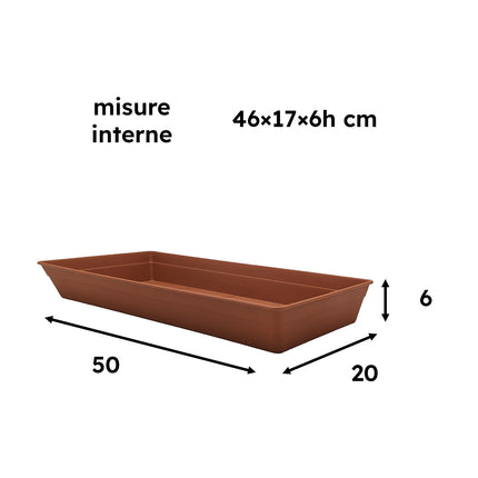 Bama Sottofioriera Alta Plastica Sottovaso Fioriera Sottocassetta Vaso Rettangolare