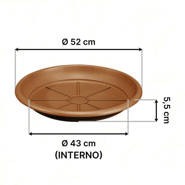 Stefanplast Sottovaso Colore Terracotta Sottofioriera Rotonda Per Vasi Di Grandi Dimensioni 52 cm Stefanplast