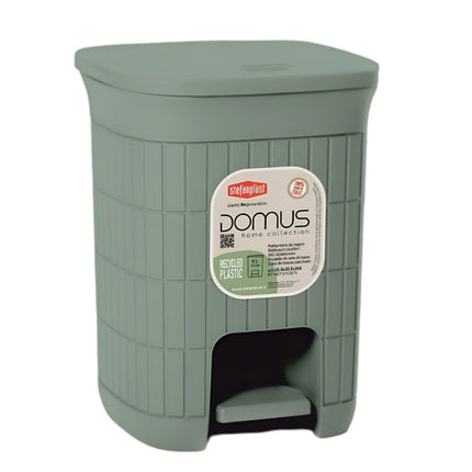 Stefanplast Pattumiera Cestino da Bagno con Pedale 6L Domus Plastica Piccola Green Tea Stefanplast