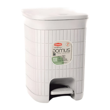 Stefanplast Pattumiera 20L Domus Media con Pedale Raccolta Differenziata Interni Bianco Polvere Stefanplast