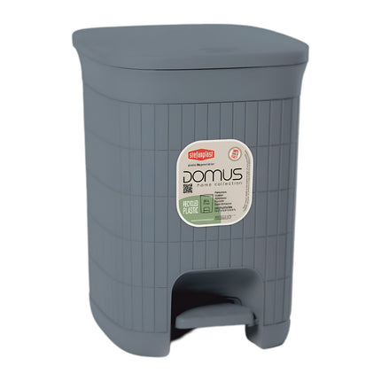 Stefanplast Pattumiera 20L Domus Media con Pedale Raccolta Differenziata Interni Smoky Blue Stefanplast