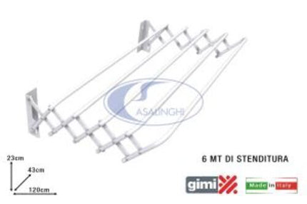 Gimi Stendibiancheria Telescopico Brio Super In Acciaio Bagno Terrazzo Balcone Gimi