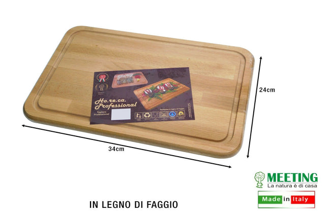 Tagliere Professionale Meeting Legno Di Faggio Cucina Ristorante Braceria Pizzer cm 34x24 Meeting Legno