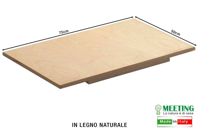Tavola Per Pasta Fatta In Casa Rettangolare Spianatoia In Legno Farina Impasto cm 75x50 Meeting Legno