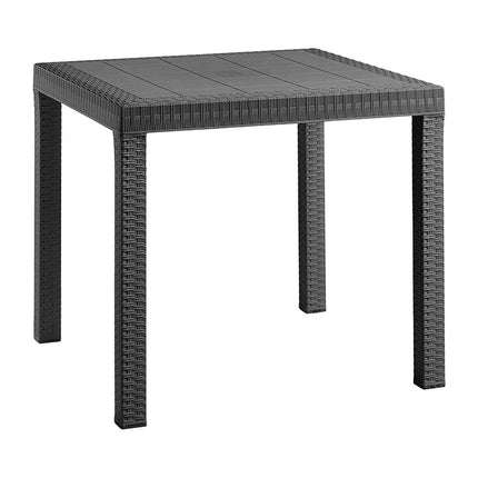 Bica Tavolo Dallas Effetto Rattan 80X80Cm Resistente Esterni