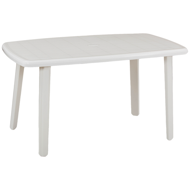 Bica Tavolo Plastica Grande Lungo Rettangolare Giardino Esterni 85×137×72H Cm Robusto Bianco Bica
