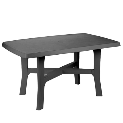 Progarden Tavolo Plastica Rettangolare Grande Da Giardino Esterni 138×88×72H Cm Resistente