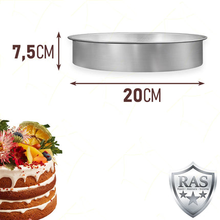 Liotti Tortiera Dritta Alluminio Torta Americana Cheesecake Dolci CM.20X7,5h Oggettistica Liotti
