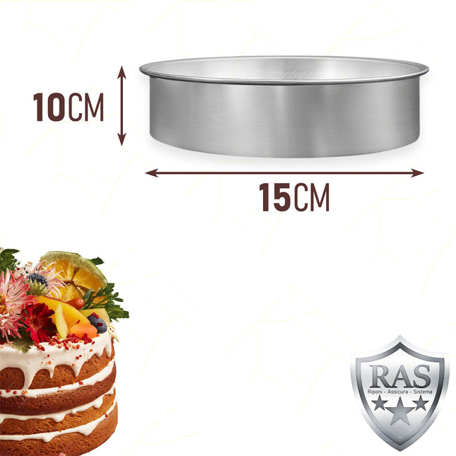 Liotti Tortiera Dritta Alluminio Torta Americana Cheesecake Dolci CM.15X10h Oggettistica Liotti
