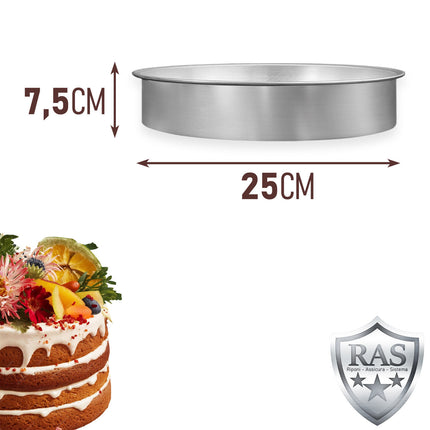 Liotti Tortiera Dritta Alluminio Torta Americana Cheesecake Dolci CM.25X7,5h Oggettistica Liotti