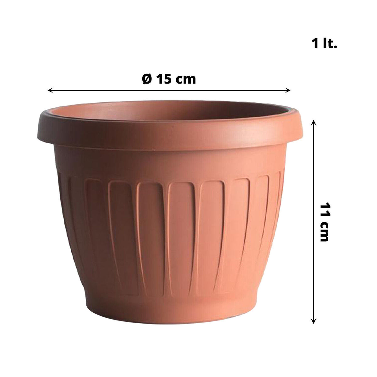 Vaso Terra Rotondo per Piante Giardino Fioriera Esterni in Plastica Ø 15-70 cm