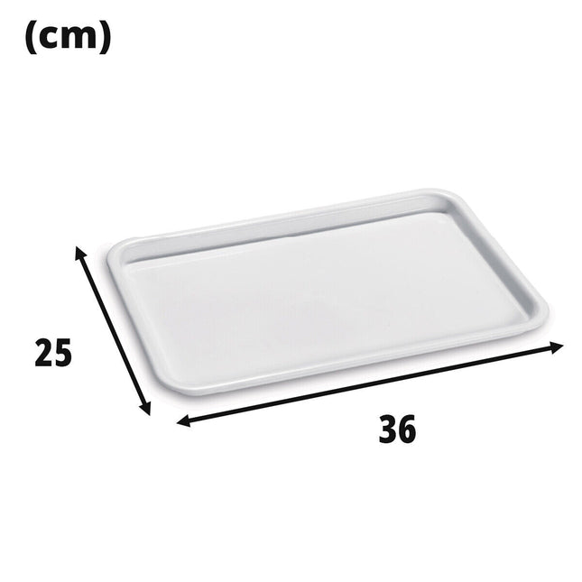 Giganplast Vassoio Rettangolare Self-Service Mensa Buffet Gilly Con Angoli Smussati Bianco Horeca 36 × 25 × 2h Giganplast
